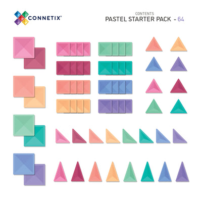 Connetix Tiles | Pastel Starter Pack 64 pc