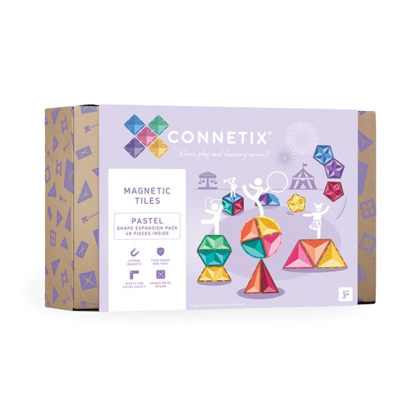 Connetix Tiles | Pastel Shape Expansion Pack 48 pc