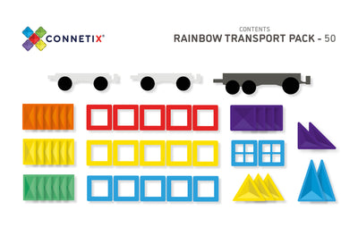 Connetix Tiles | Rainbow Transport Pack 50 pc