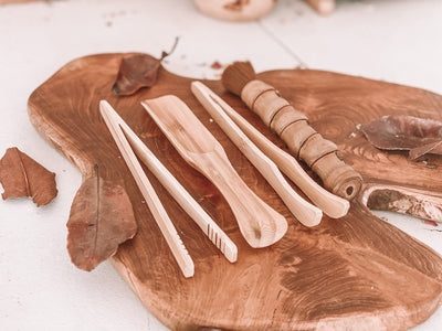 Natural Bamboo Fine Motor Tools Set