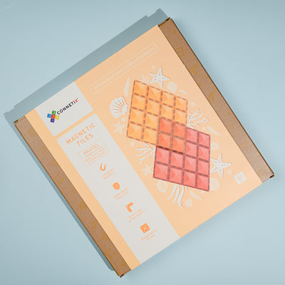 Connetix Tiles | Pastel Base Plate Pack (Lemon & Peach) 2 pc